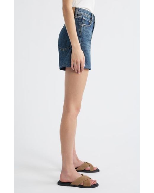 Rag & Bone Blue Kaia High Waist Relaxed Fit Denim Shorts