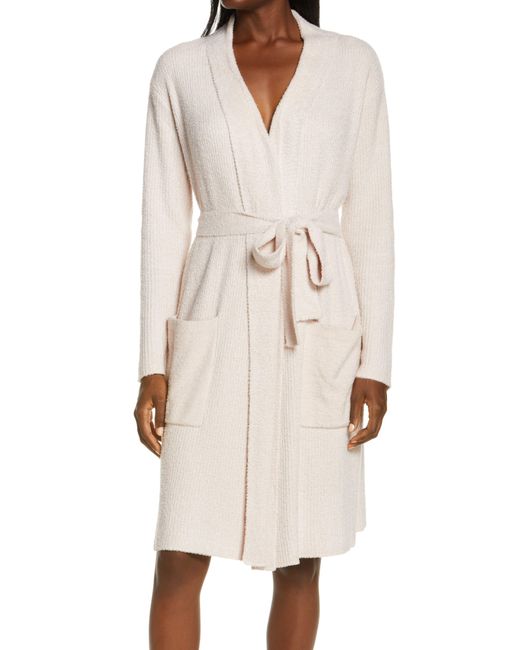 Barefoot Dreams White Cozychic Lite Ribbed Robe