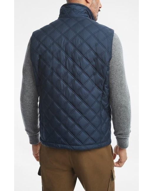 Brooks Brothers Blue Paddock Water Repellent Diamond Quilted Vest for men