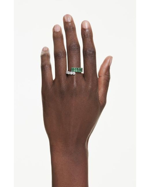 Swarovski Green Matrix Bypass Ring