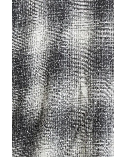 Golden Goose Deluxe Brand Gray Journey Plaid Virgin Wool & Silk Blend Overshirt for men
