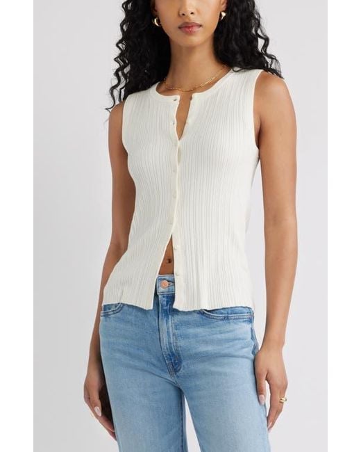 Open Edit Blue Button Front Rib Tank