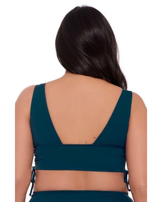 S3 Blue Cinched Adjustable Midkini Top