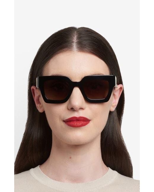 Carolina Herrera Black Her 49Mm Square Sunglasses