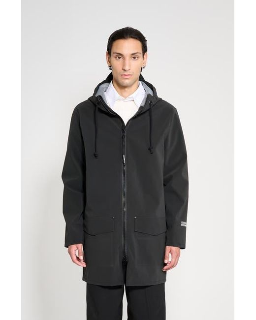 Stutterheim Black Stockholm Patch Matte Raincoat