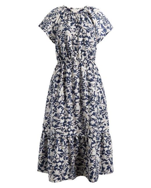 Caslon Multicolor Front Button Midi Dress