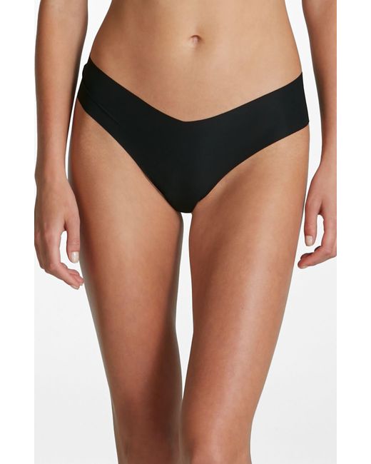 Commando Black Invisible Rib Thong