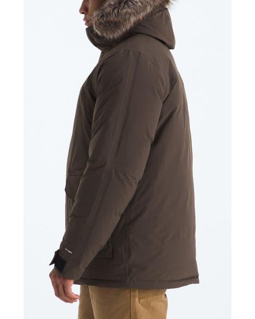 The North Face Brown Mcmurdo Waterproof 600 Fill Power Hooded Down Parka With Faux Fur Trim for men