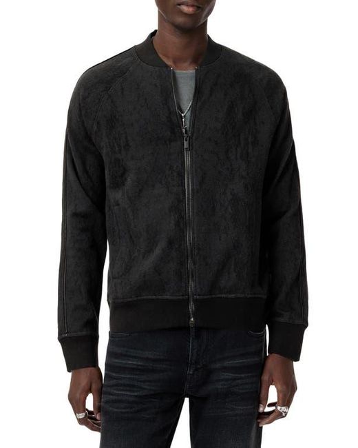 John Varvatos Black Riggins Python Jaquard Cotton Stretch Blend Bomber Jacket for men
