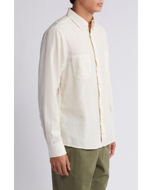 Treasure & Bond Natural Regular Fit Cotton & Linen Button-down Shirt for men