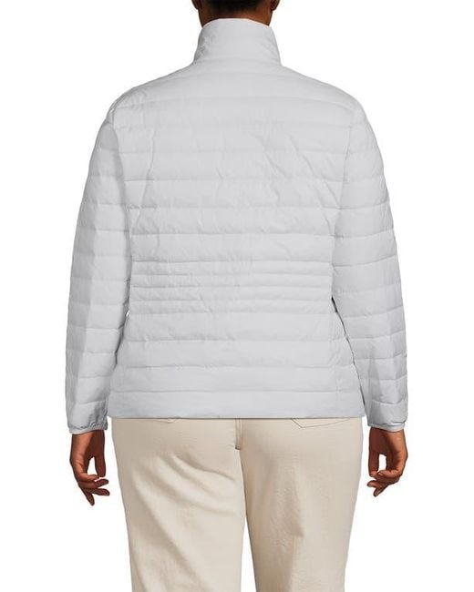 Lands' End Gray Wanderweight Ultralight Packable Down Jacket