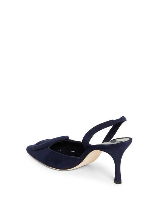 Manolo Blahnik Blue Maysli Pointed Toe Slingback Pump