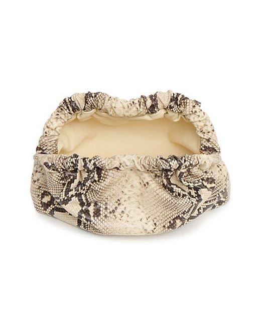 Mansur Gavriel Multicolor Mini Cloud Snakeskin Embossed Leather Clutch