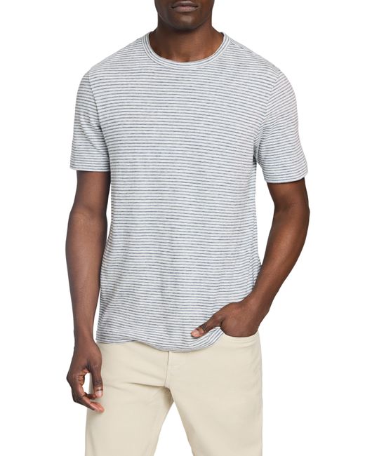 Faherty Brand White Stripe Cotton & Modal T-shirt for men