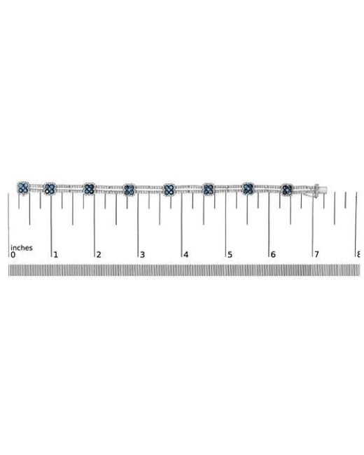 Haus of Brilliance Metallic 18K 2 3/4 Ct Diamond & Sapphire Double Row Link Bracelet