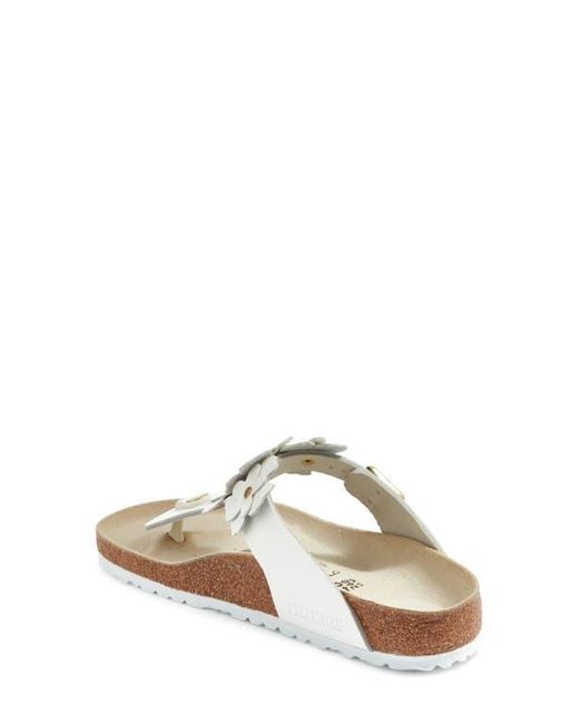 Birkenstock White Gizeh Flower Flip Flop