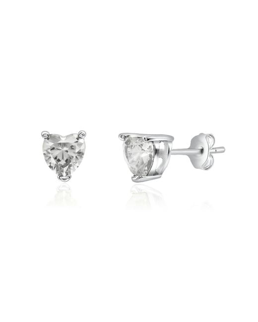 Donatello Gian Metallic Sterling Tiny Heart Studs