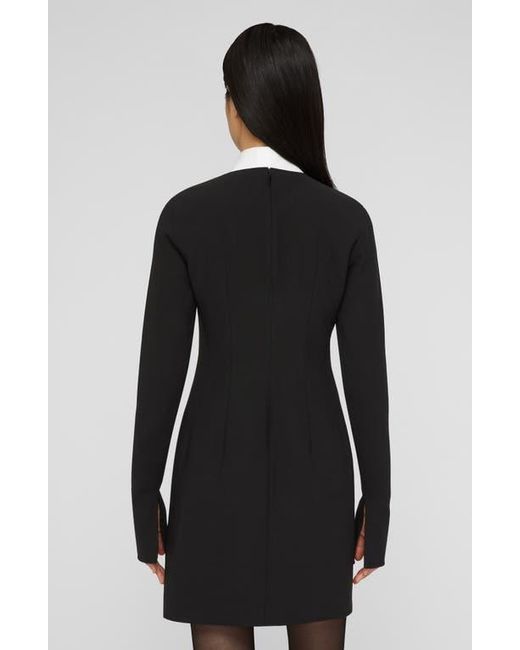 Lafayette 148 New York Black Long Sleeve Stretch Wool Sheath Dress