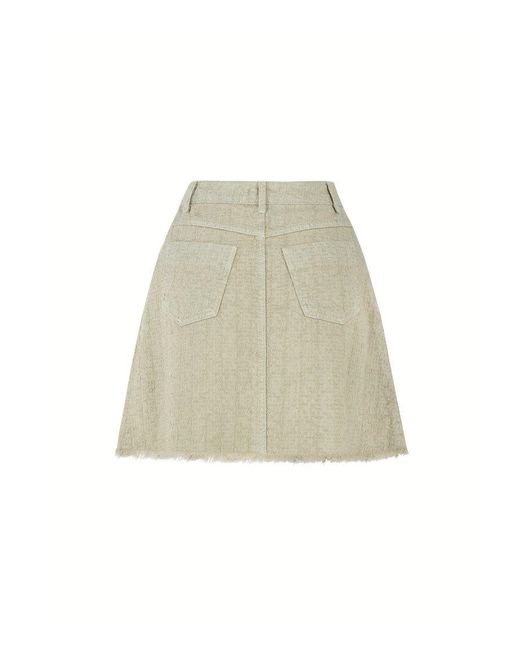Nocturne Natural Tasseled Mini Denim Skirt