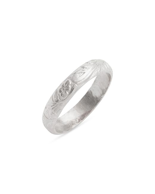 Nashelle White Slim Flora Ring