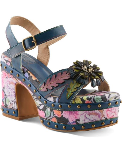 Spring Platform Sandals Spring Step Deckedout Ankle Strap Platform Sandal in Blue | Lyst