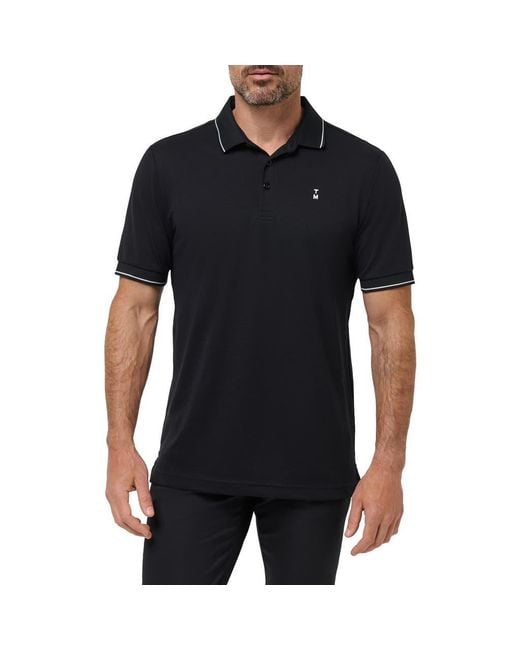Travis Mathew Men's Black Happier Hour Tipped Cotton Polo