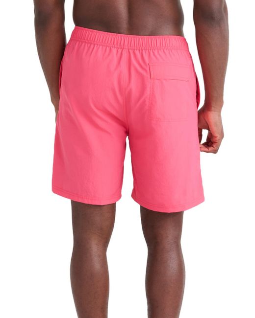 Saxx Underwear Co. Go Coastal Swim Trunks in Pink for Men | Lyst