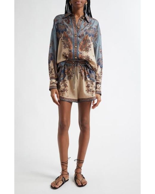 Zimmermann Multicolor Ascension Silk Habutai Button-Up Shirt
