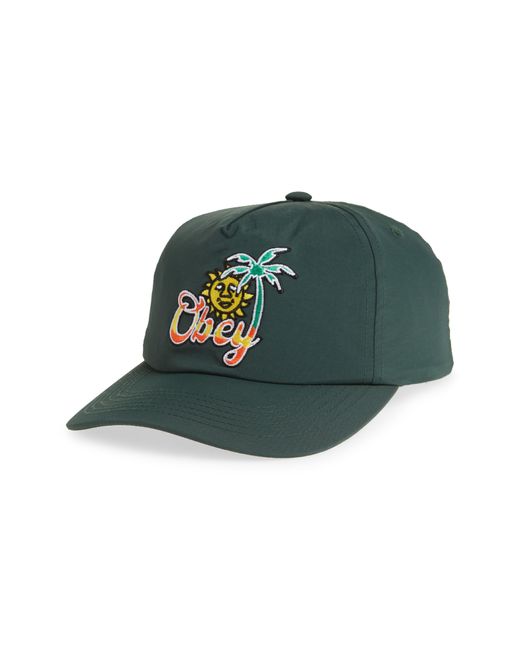 Obey Green Tropical Adjustable Baseball Cap for men