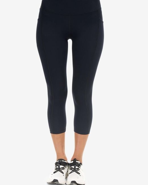 BloqUV Blue Compression Capri Leggings With Sun And Uv Protection