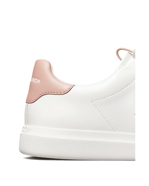 Tory Burch White Double T Howell Court Sneaker