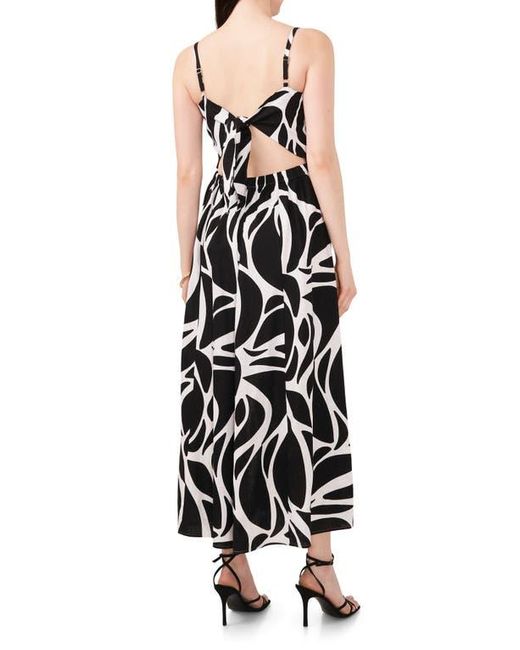 Halogen® White Printed Cutout Tie Back Maxi Sundress
