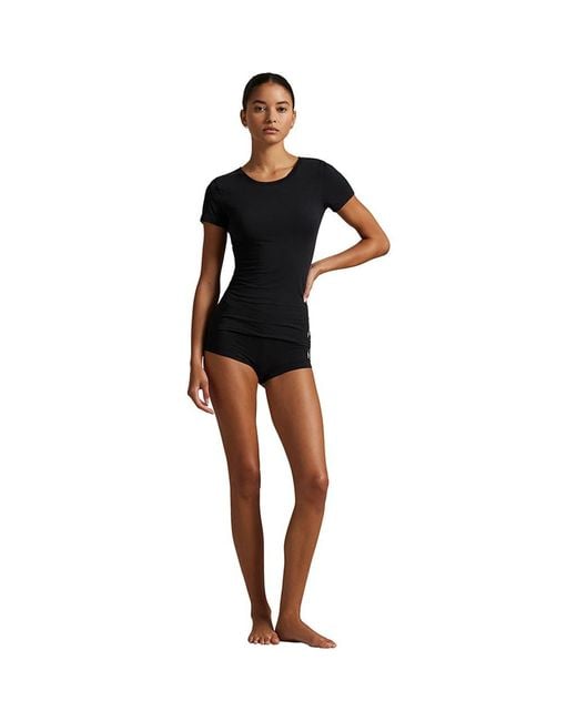 Polo Ralph Lauren Black Cotton Blend T-Shirt & Boyshorts Set
