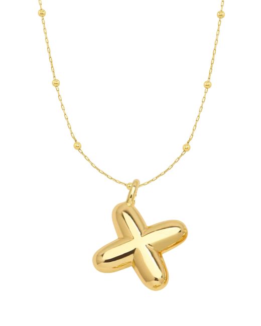 Emma Rae Metallic 14K Plated Bubble Initial Pendant Necklace