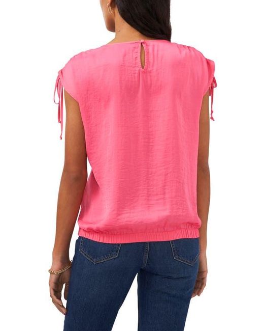 1.STATE Red Drawstring Shoulder Top