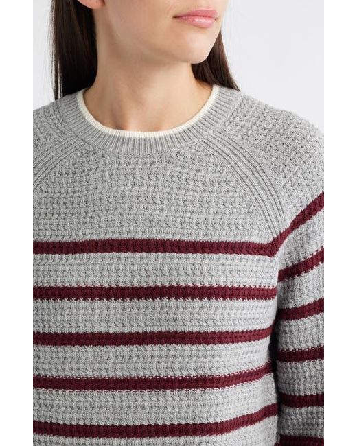 525 Gray Brooks Stripe Cotton Pullover Sweater