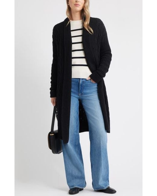 Caslon White Raglan Sleeve Wool & Cashmere Sweater