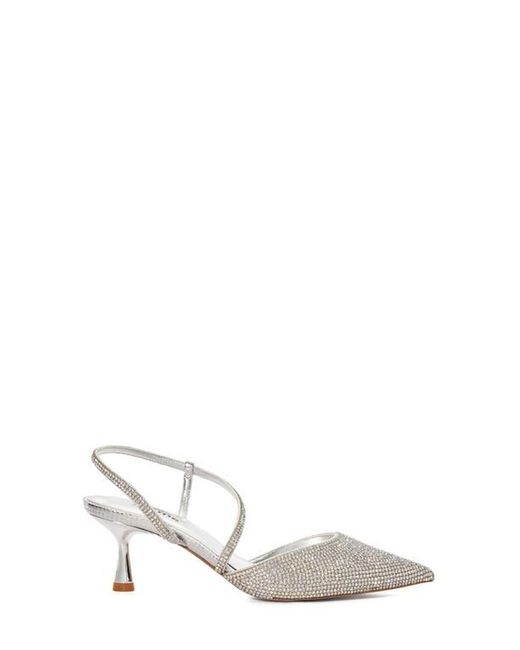 Dune White Competitive Slingback Pointed Toe Pump