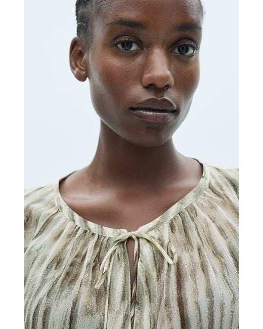 Mango Green Ruffle Semisheer Top