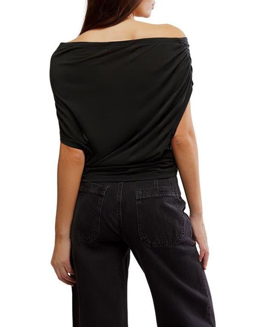 Free People Black Blake Off The Shoulder Knit Top