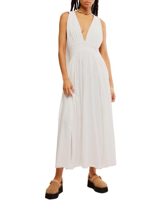 Free People White Selena Convertible Halter Maxi Dress