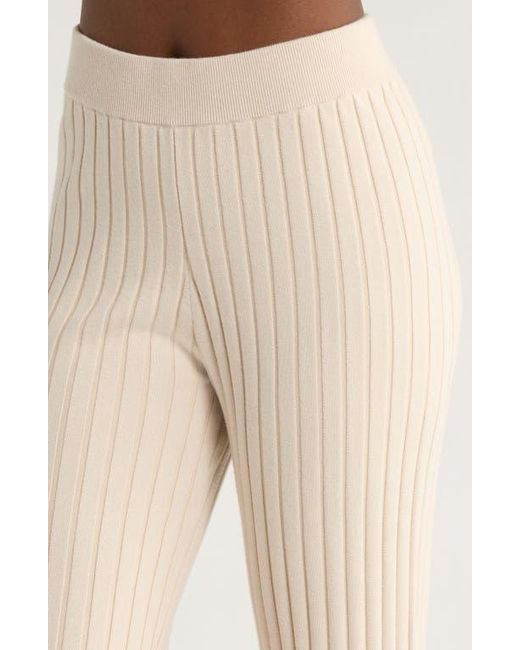 Lunya White Cozy Cotton Blend Rib Knit Pants