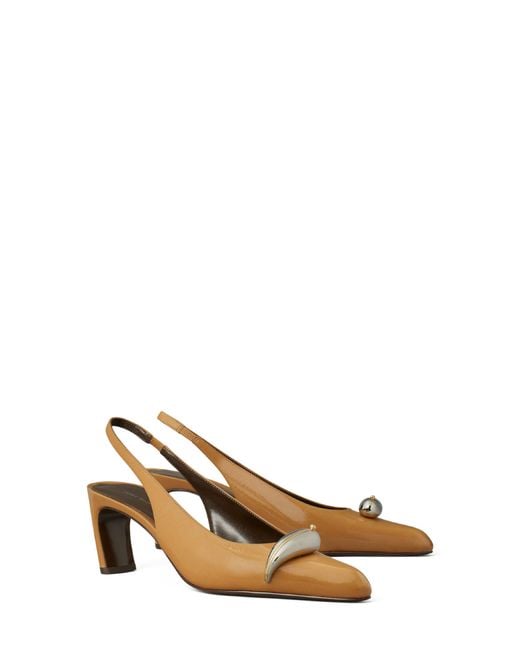 Tory Burch Natural Pierced Xl Slingback Pump