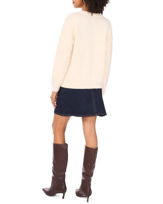 Vince Camuto Blue Leopard Print Sweater