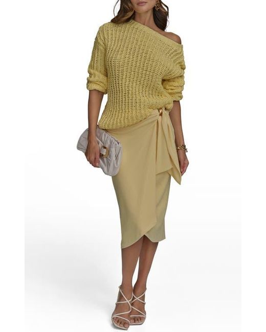Donna Karan Green Open Stitch Sweater