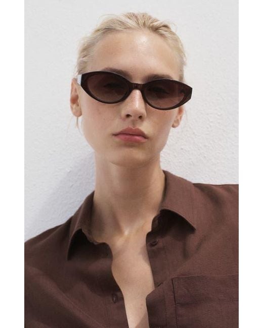 Mango Brown Straight Lyocell & Linen Button-Up Shirt
