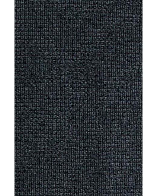 AllSaints Black Oversize Cotton & Wool Waffle Crewneck Sweater for men