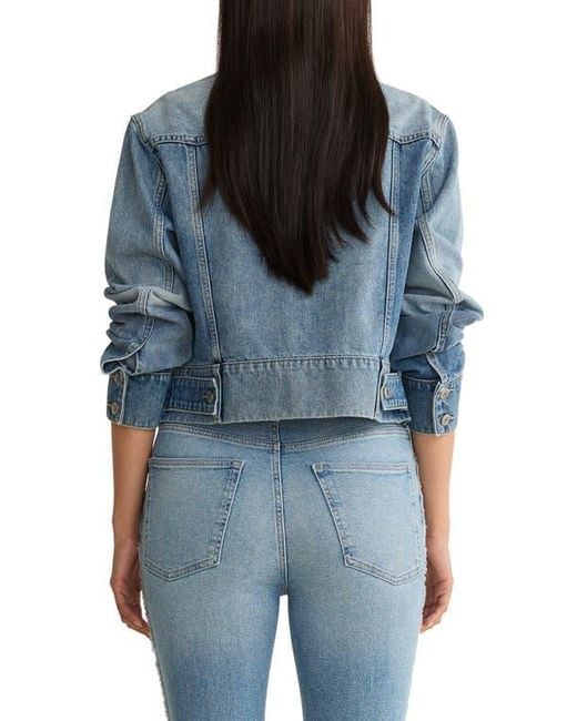 WARP+WEFT Blue Crop Denim Jacket