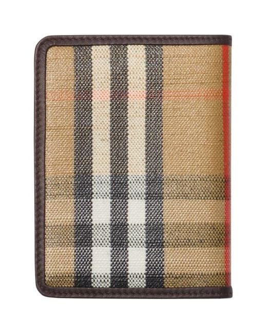 Burberry Black Highlands Check Coated Canvas Passport Case