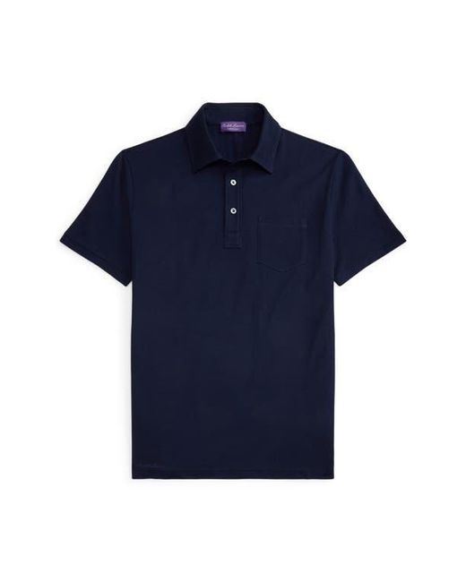 Ralph Lauren Blue Cotton & Cashmere Pocket Polo for men